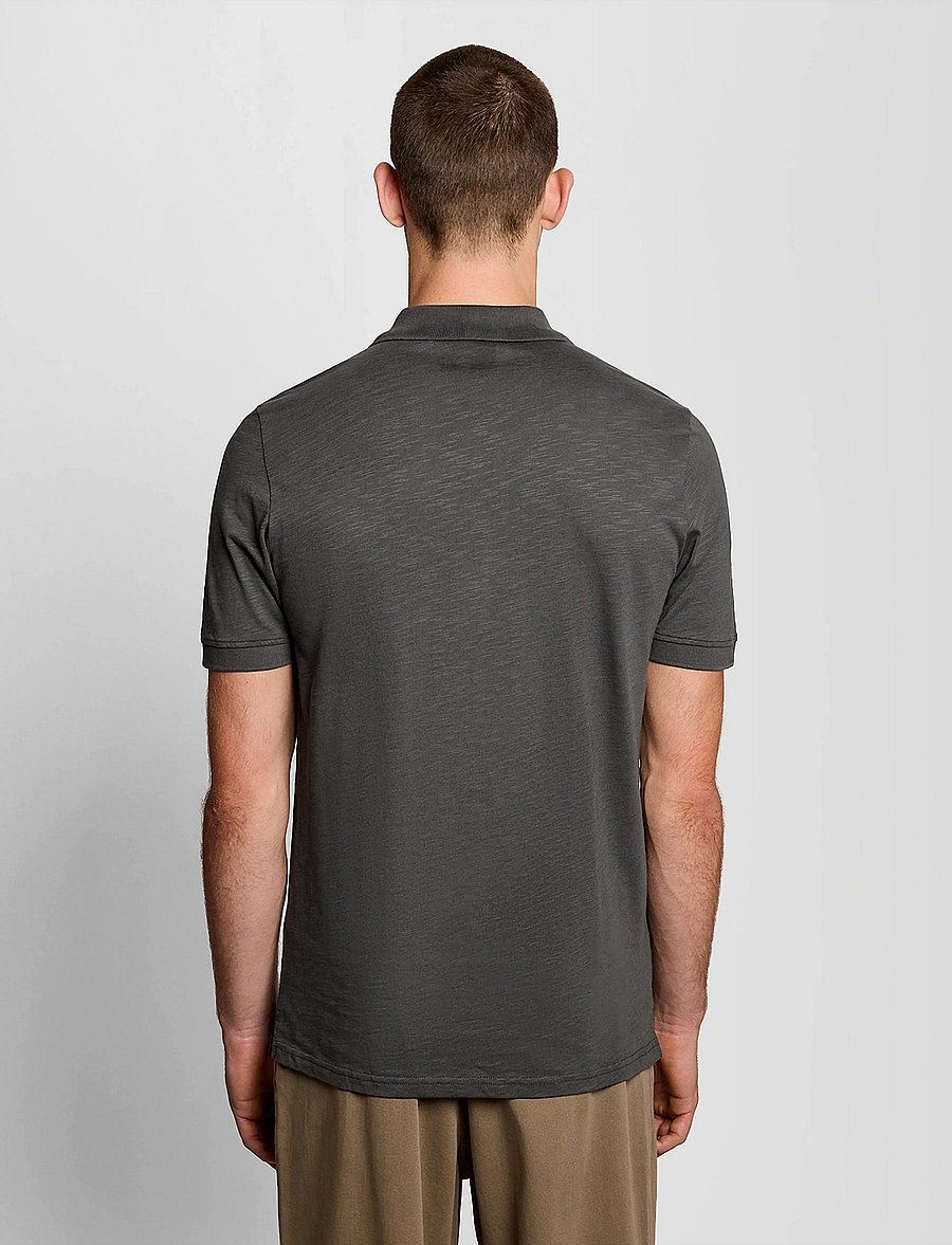 Lyle & Scott - Fine Slub Polo Shirt - lühikeste varrukatega polod - w635 gunmetal - 3