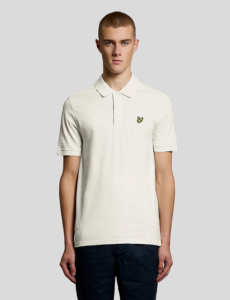 Lyle & Scott - Fine Slub Polo Shirt - kortärmade pikéer - y126 ice cream - 0