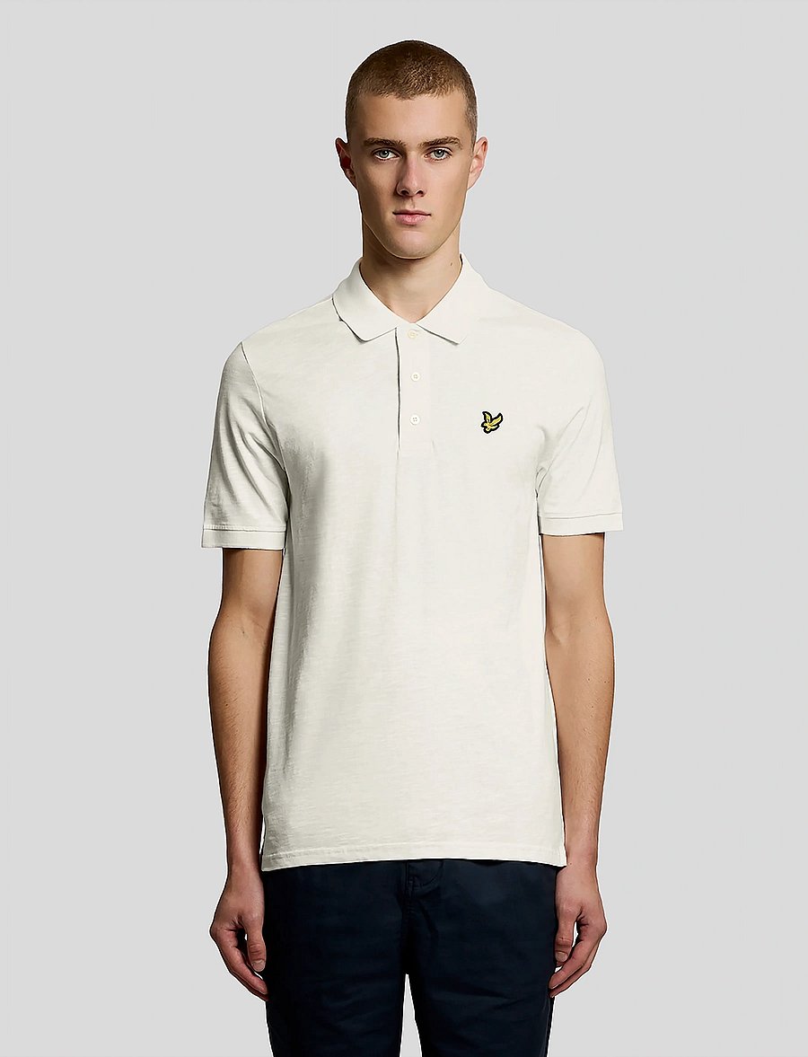 Lyle & Scott - Fine Slub Polo Shirt - polos à manches courtes - y126 ice cream - 0