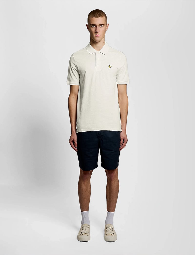 Lyle & Scott - Fine Slub Polo Shirt - kortärmade pikéer - y126 ice cream - 4