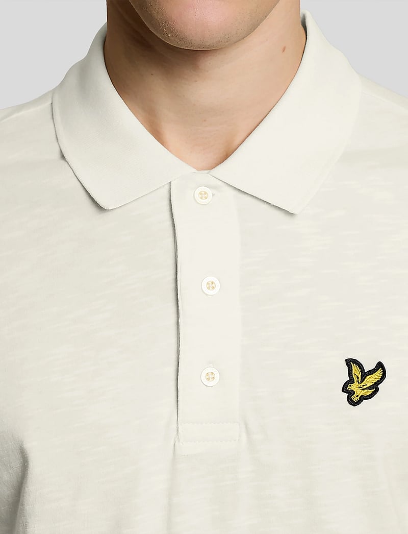 Lyle & Scott - Fine Slub Polo Shirt - kortärmade pikéer - y126 ice cream - 5