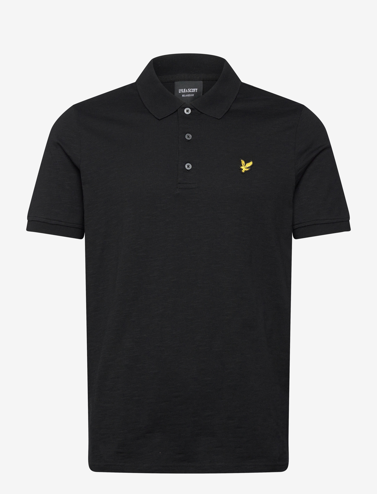 Lyle & Scott - Fine Slub Polo Shirt - kortärmade pikéer - z865 jet black - 1