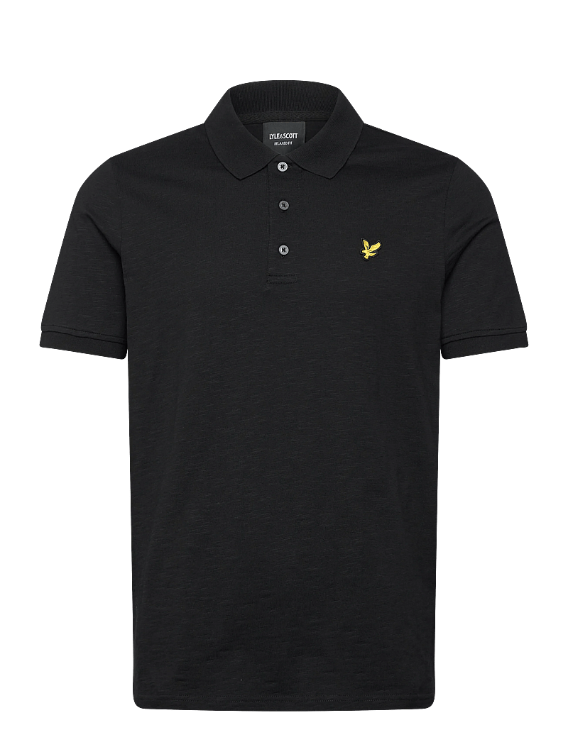 Lyle & Scott - Fine Slub Polo Shirt - kortärmade pikéer - z865 jet black - 1