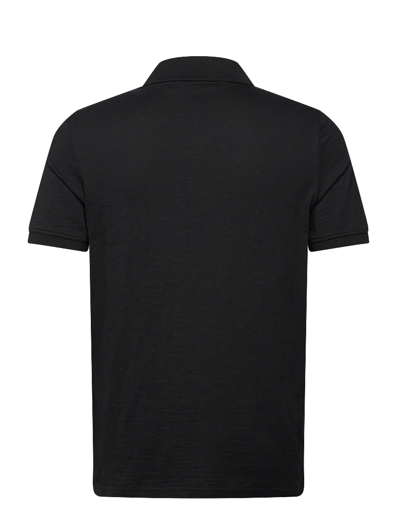 Lyle & Scott - Fine Slub Polo Shirt - kortärmade pikéer - z865 jet black - 2