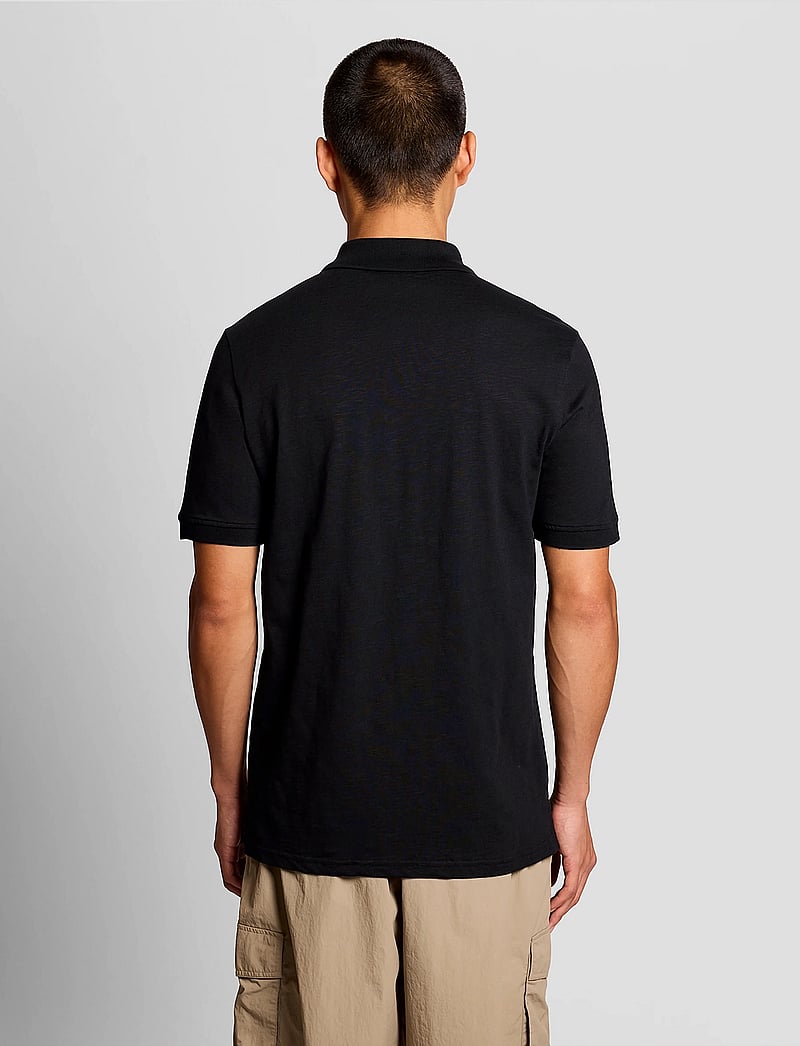 Lyle & Scott - Fine Slub Polo Shirt - kortärmade pikéer - z865 jet black - 3