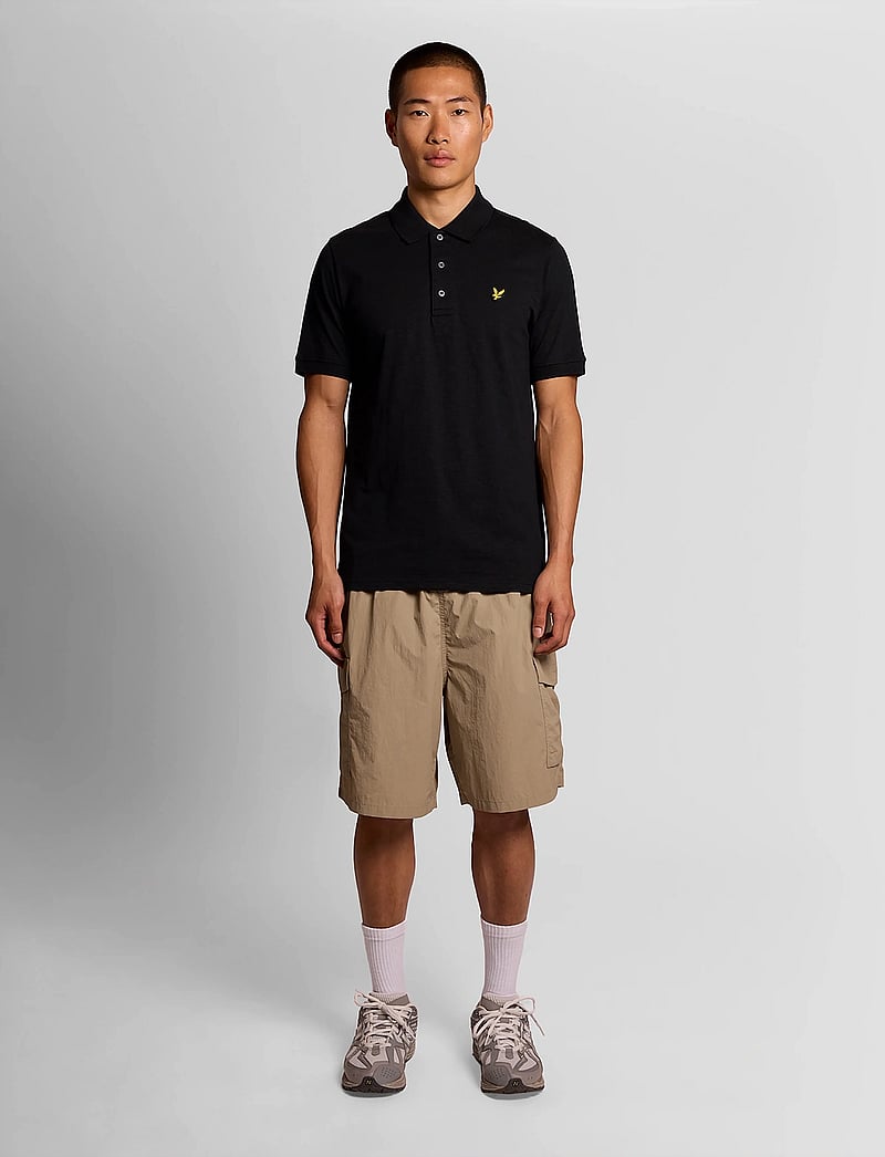 Lyle & Scott - Fine Slub Polo Shirt - kortärmade pikéer - z865 jet black - 4