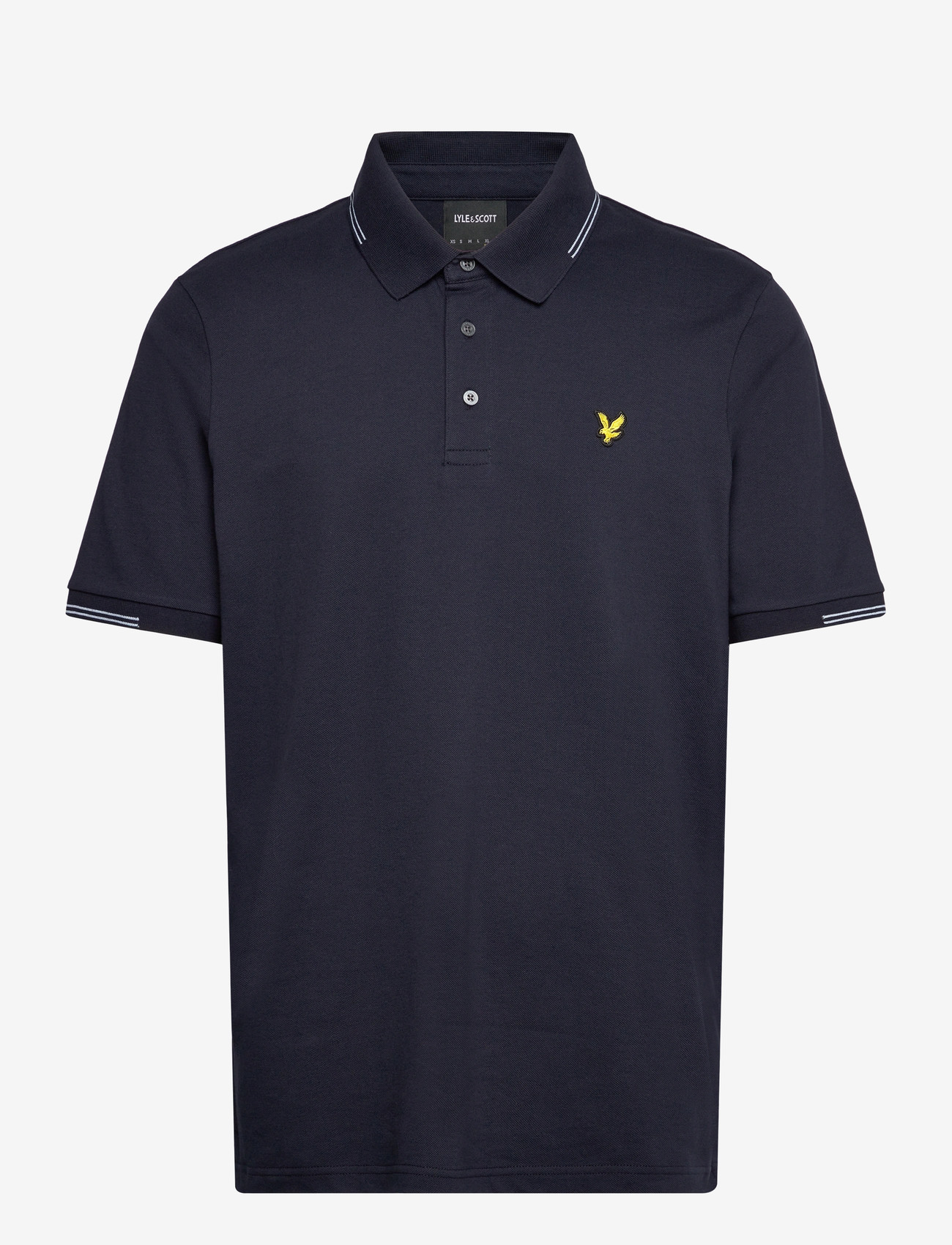 Lyle & Scott - Fine Tipped Polo Shirt - kortærmede poloer - y155 dark navy/ chalk blue - 1
