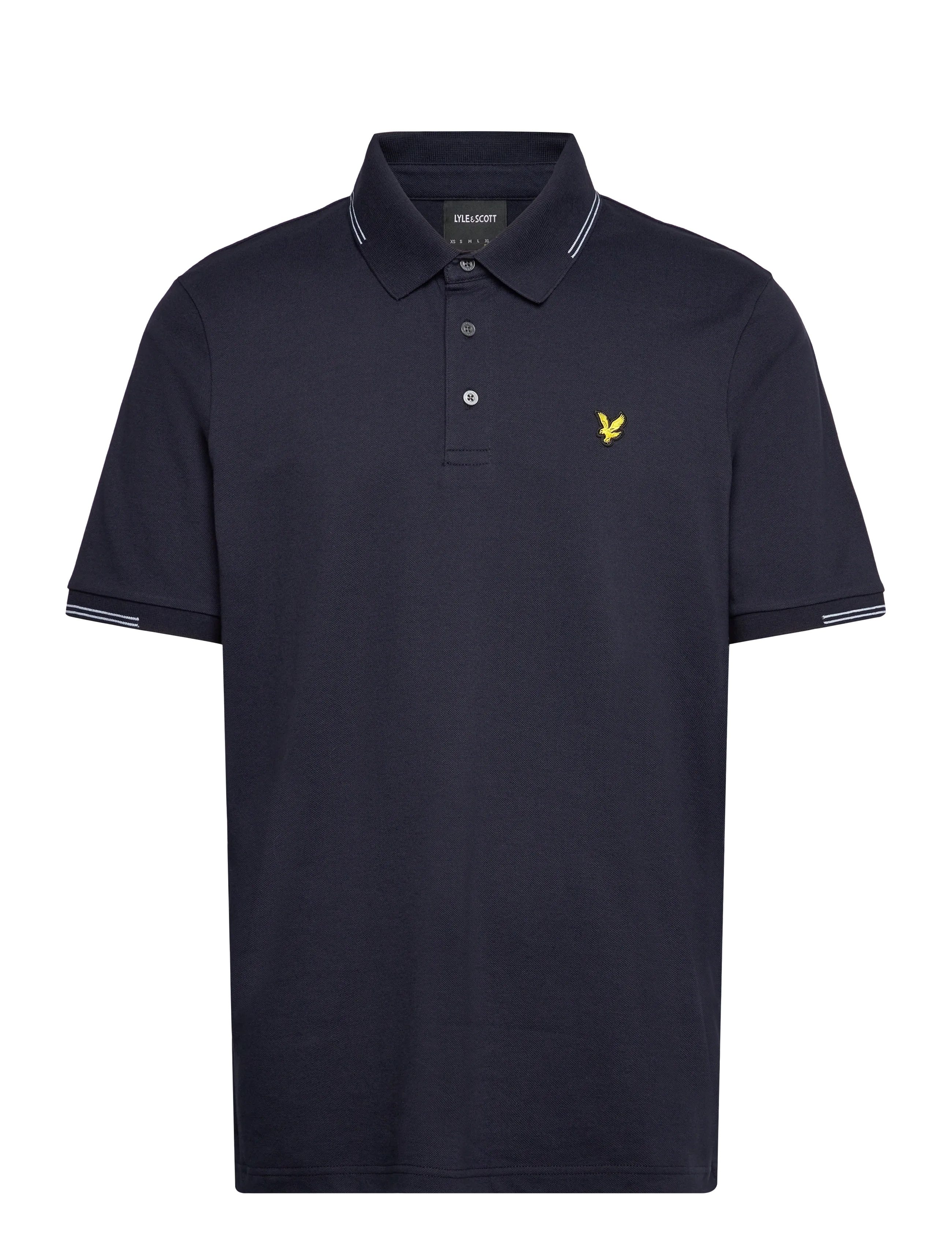 Lyle & Scott Fine Tipped Polo Shirt - Kläder - Y155 DARK NAVY/ CHALK BLUE / navy