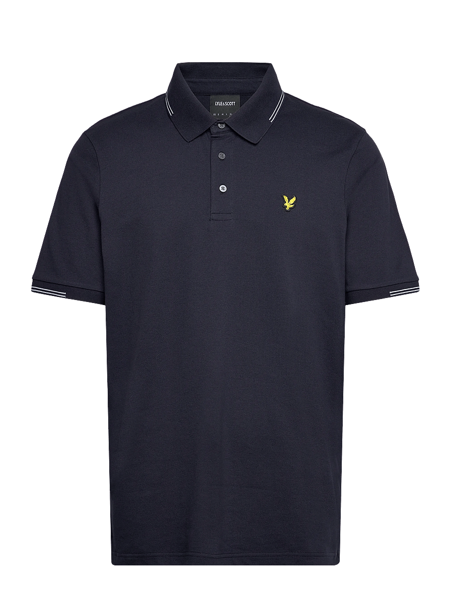 Lyle & Scott - Fine Tipped Polo Shirt - kurzärmelig - y155 dark navy/ chalk blue - 1