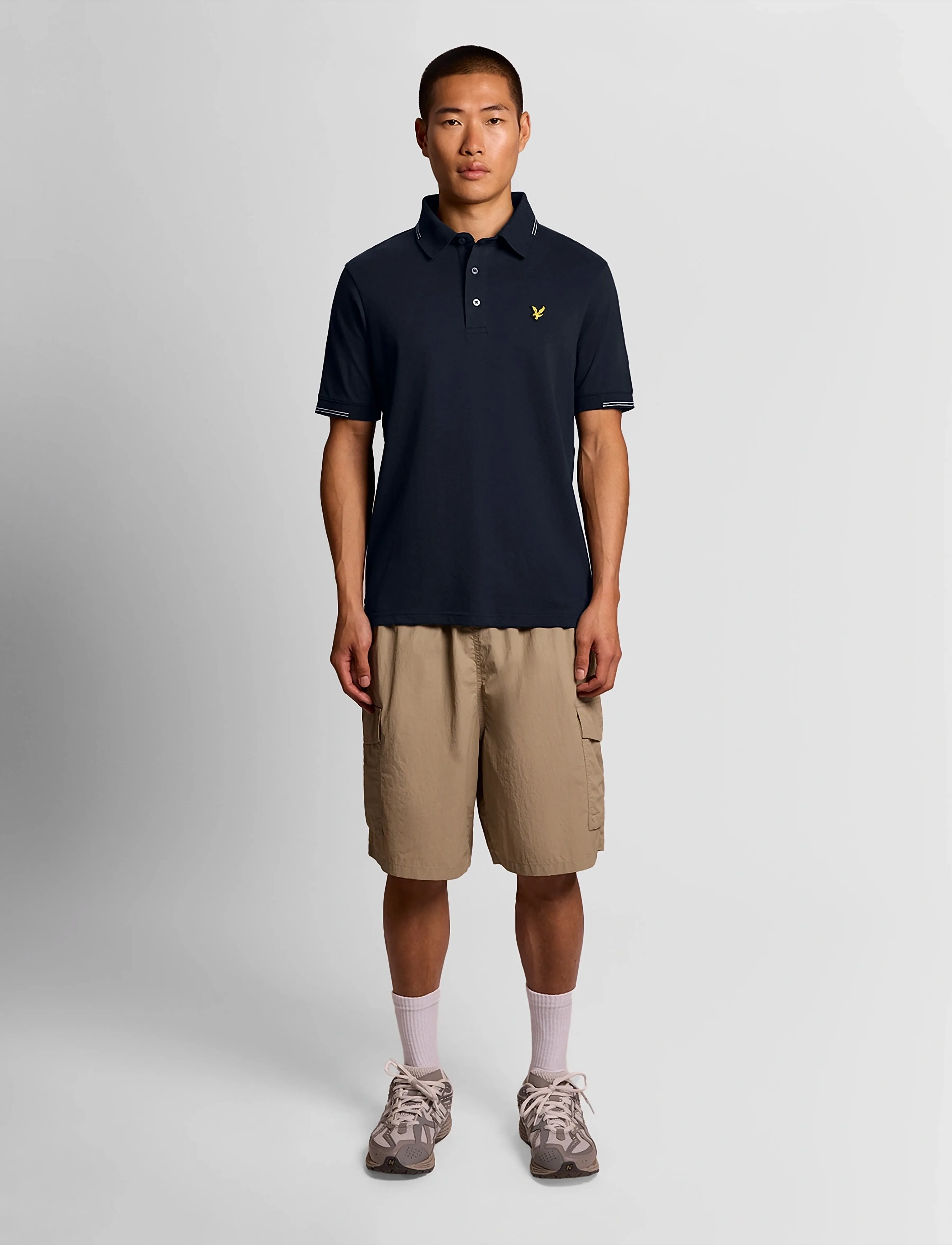Lyle & Scott - Fine Tipped Polo Shirt - lühikeste varrukatega polod - y155 dark navy/ chalk blue - 4