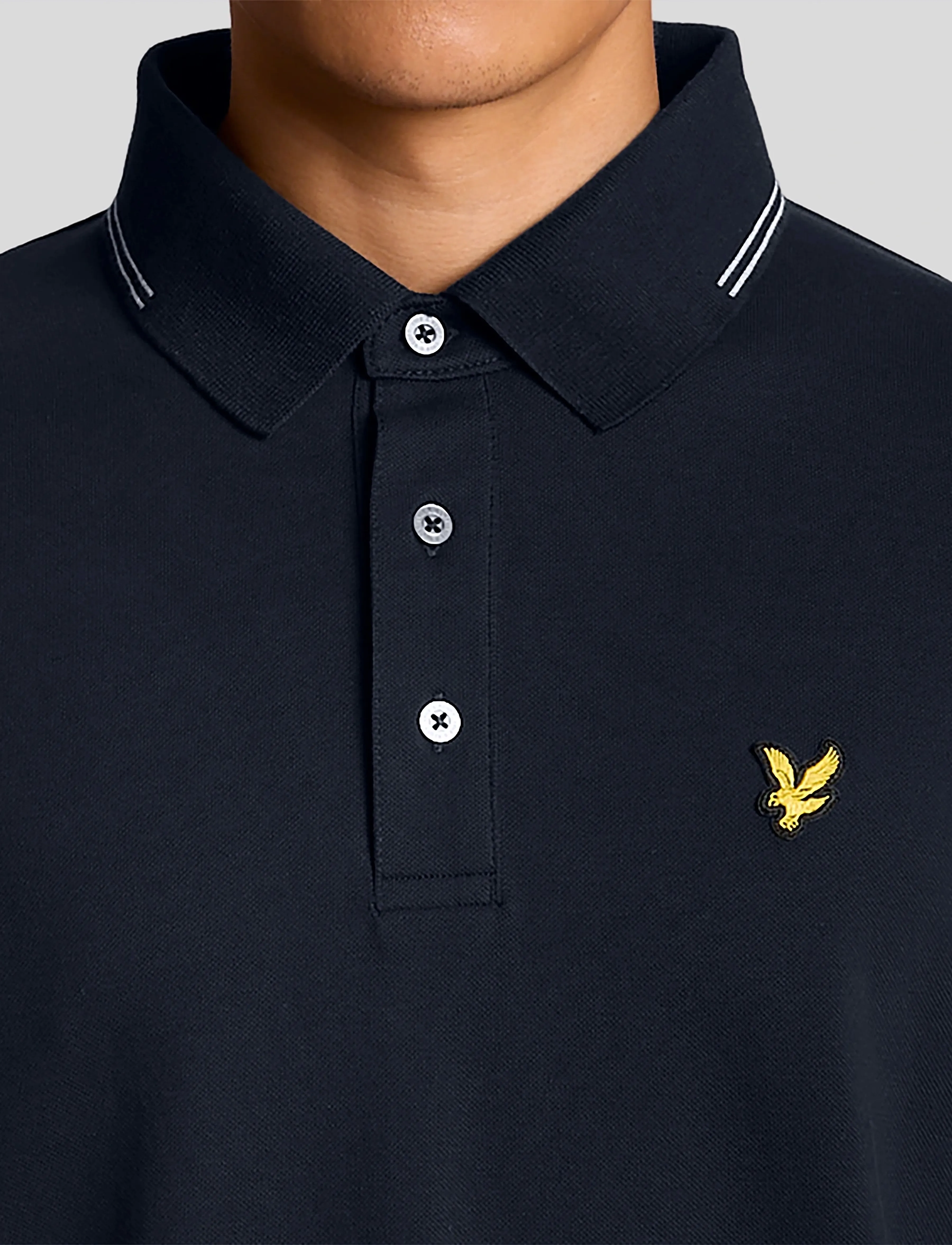 Lyle & Scott - Fine Tipped Polo Shirt - lühikeste varrukatega polod - y155 dark navy/ chalk blue - 5