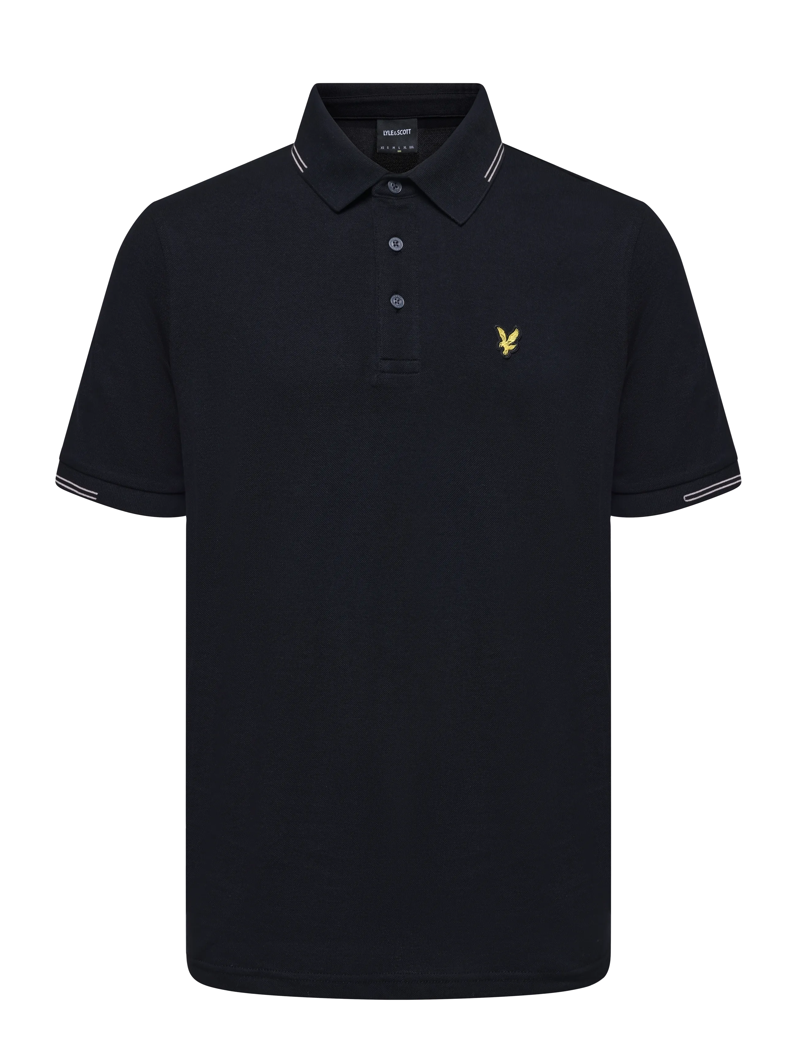 Lyle & Scott - Fine Tipped Polo Shirt - kurzärmelig - jet black/ soft peach - 1