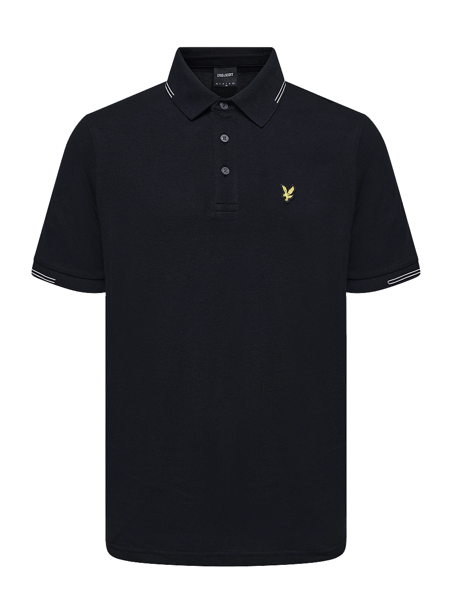 Lyle & Scott - Fine Tipped Polo Shirt - kurzärmelig - jet black/ soft peach - 1