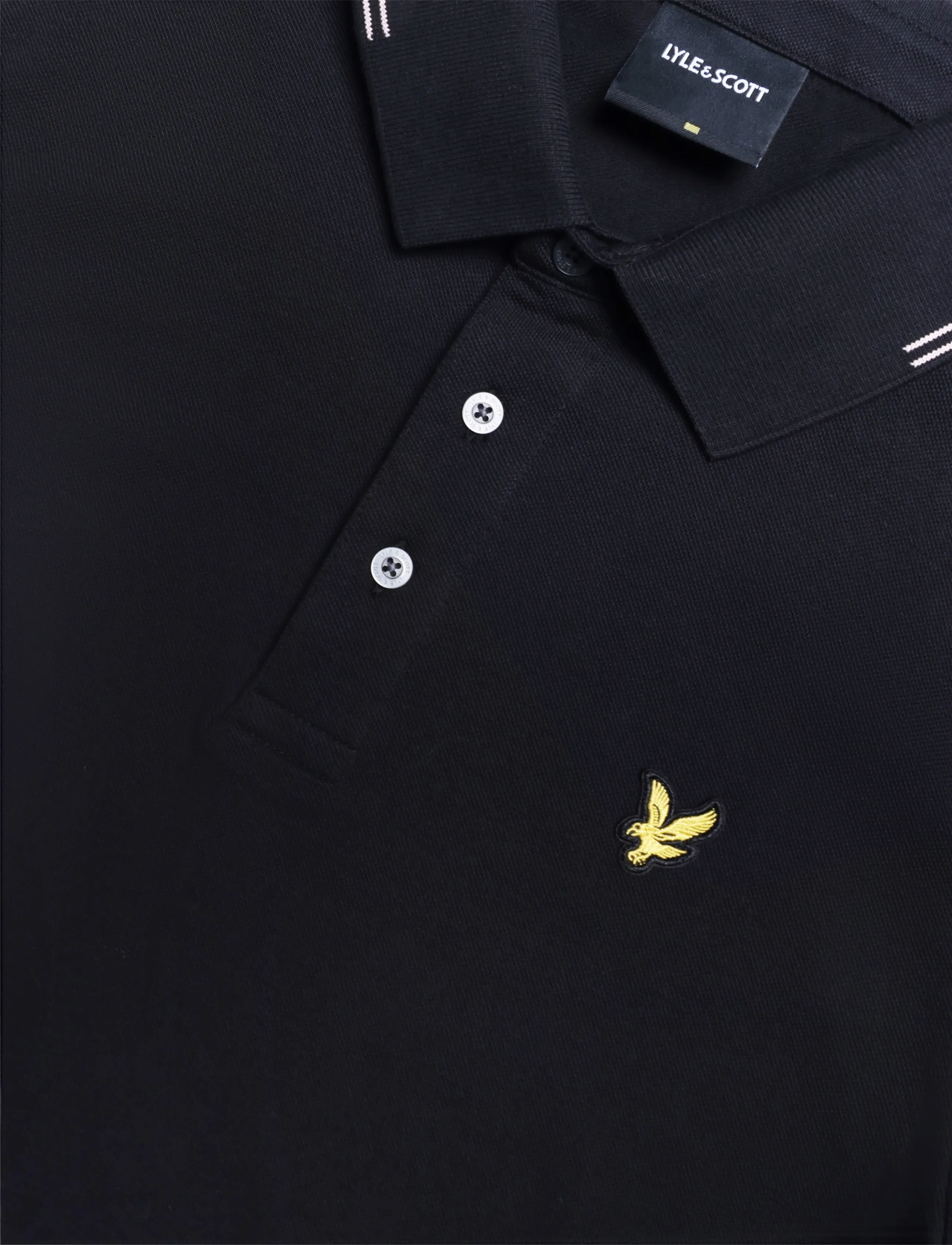 Lyle & Scott - Fine Tipped Polo Shirt - kurzärmelig - jet black/ soft peach - 5