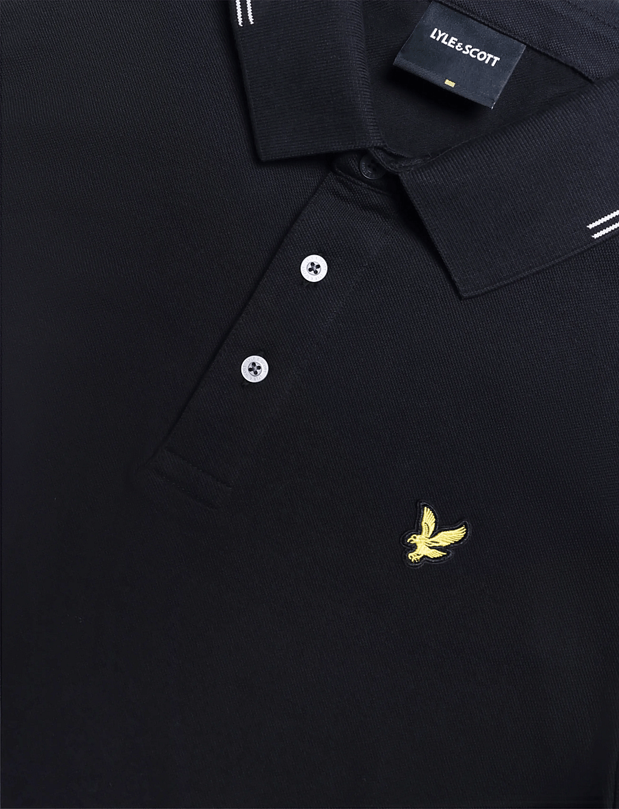 Lyle & Scott - Fine Tipped Polo Shirt - kurzärmelig - jet black/ soft peach - 5