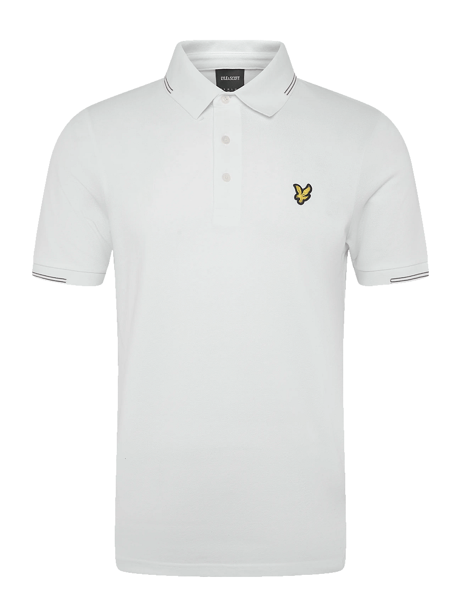 Lyle & Scott - Fine Tipped Polo Shirt - lühikeste varrukatega polod - white/ bourbon brown - 1