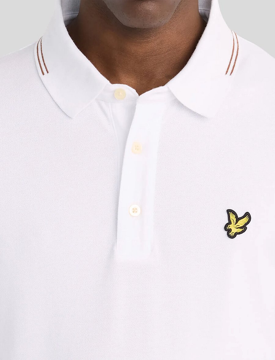 Lyle & Scott - Fine Tipped Polo Shirt - lühikeste varrukatega polod - white/ bourbon brown - 5