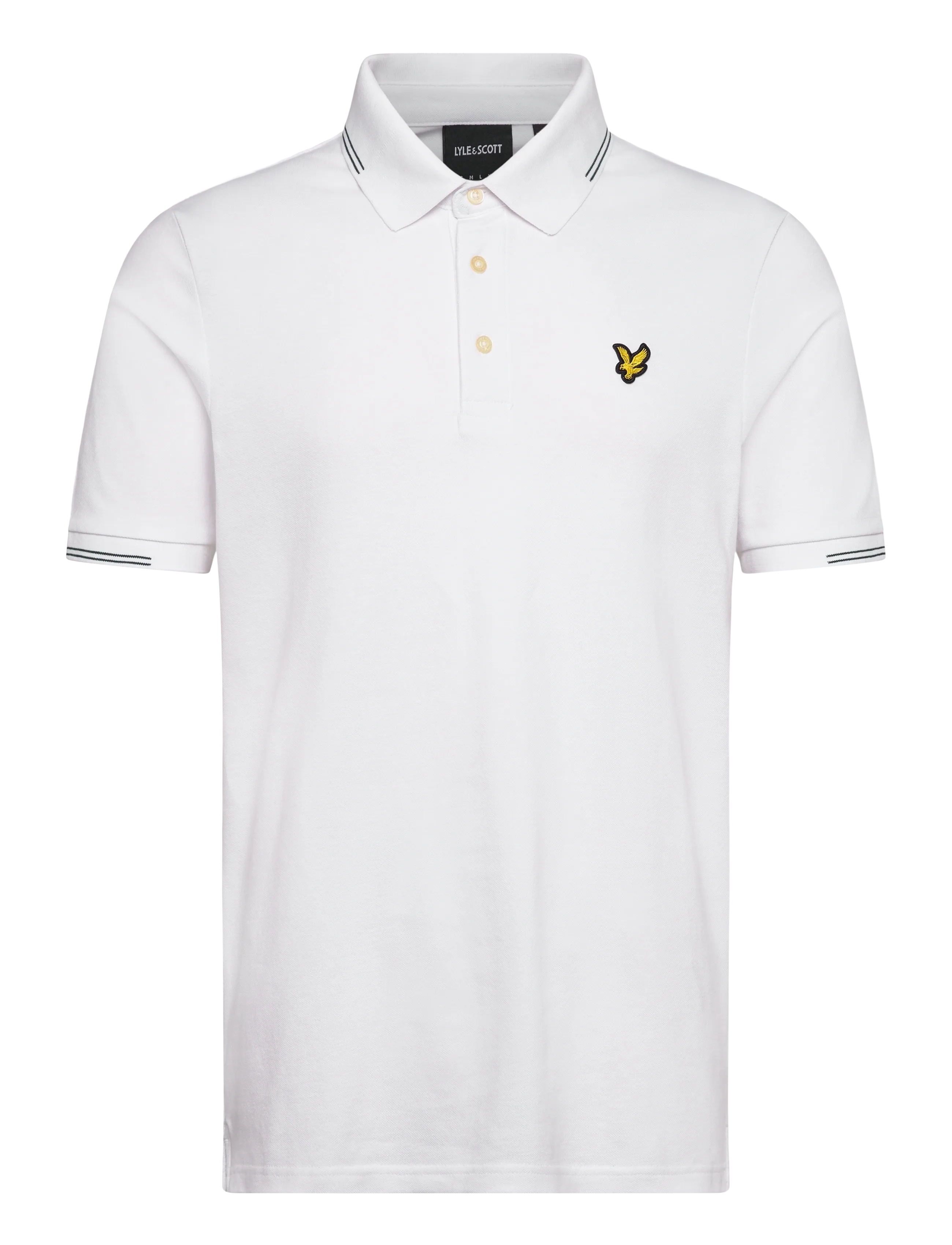 Lyle & Scott Fine Tipped Polo Shirt - Kläder - Y162 WHITE/EVERGLADE / white