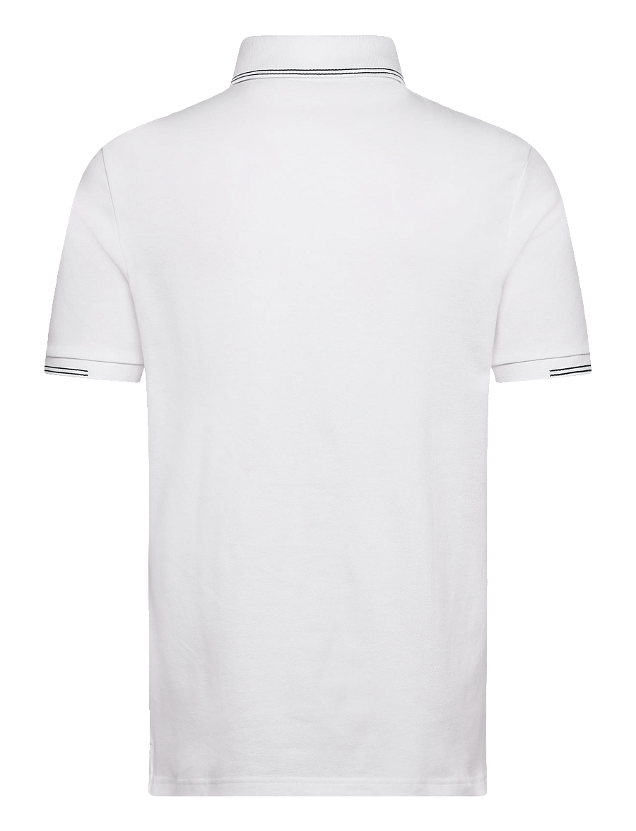 Lyle & Scott - Fine Tipped Polo Shirt - short-sleeved polos - y162 white/everglade - 2