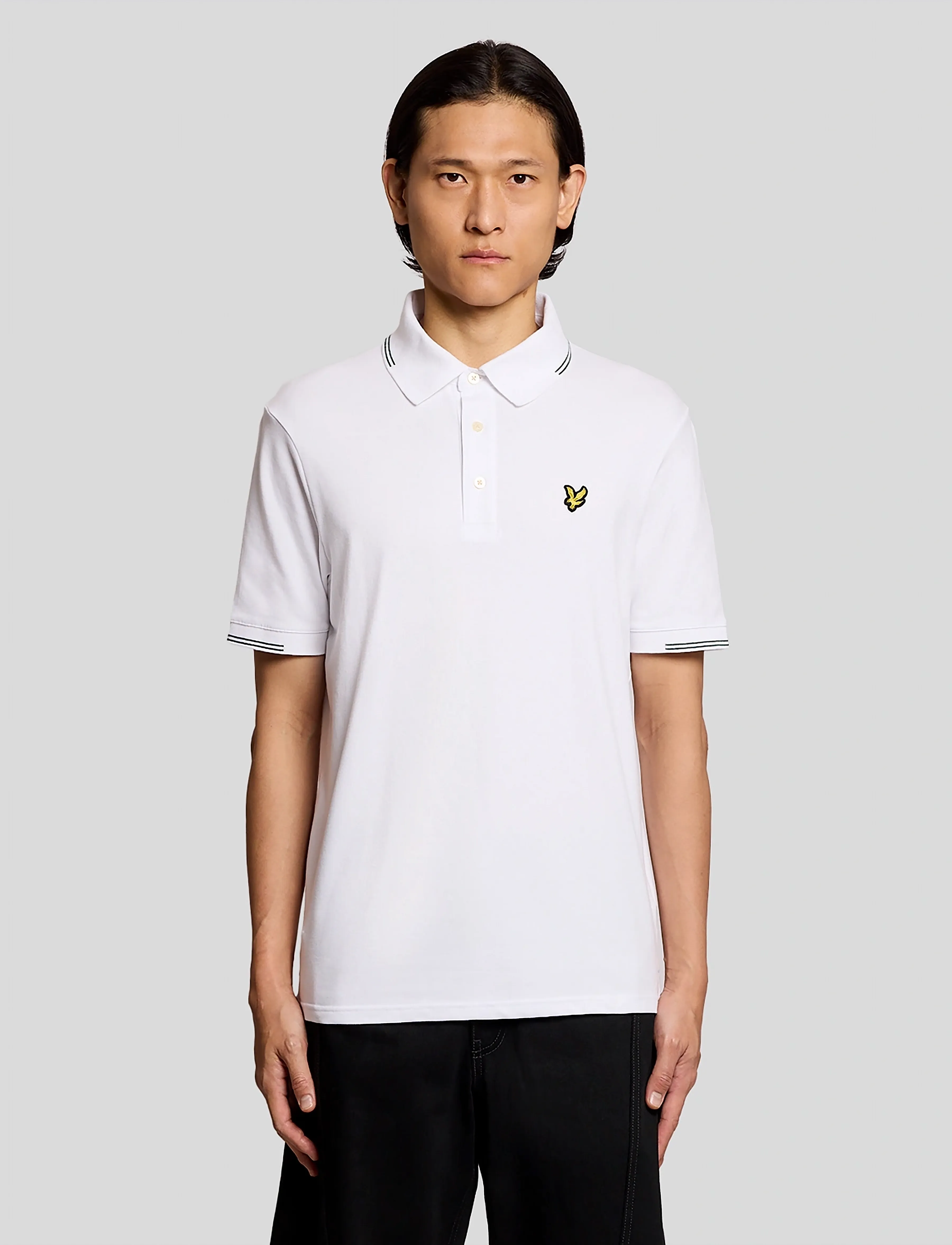 Lyle & Scott Fine Tipped Polo Shirt - Pikéer - Y162 WHITE/EVERGLADE / white