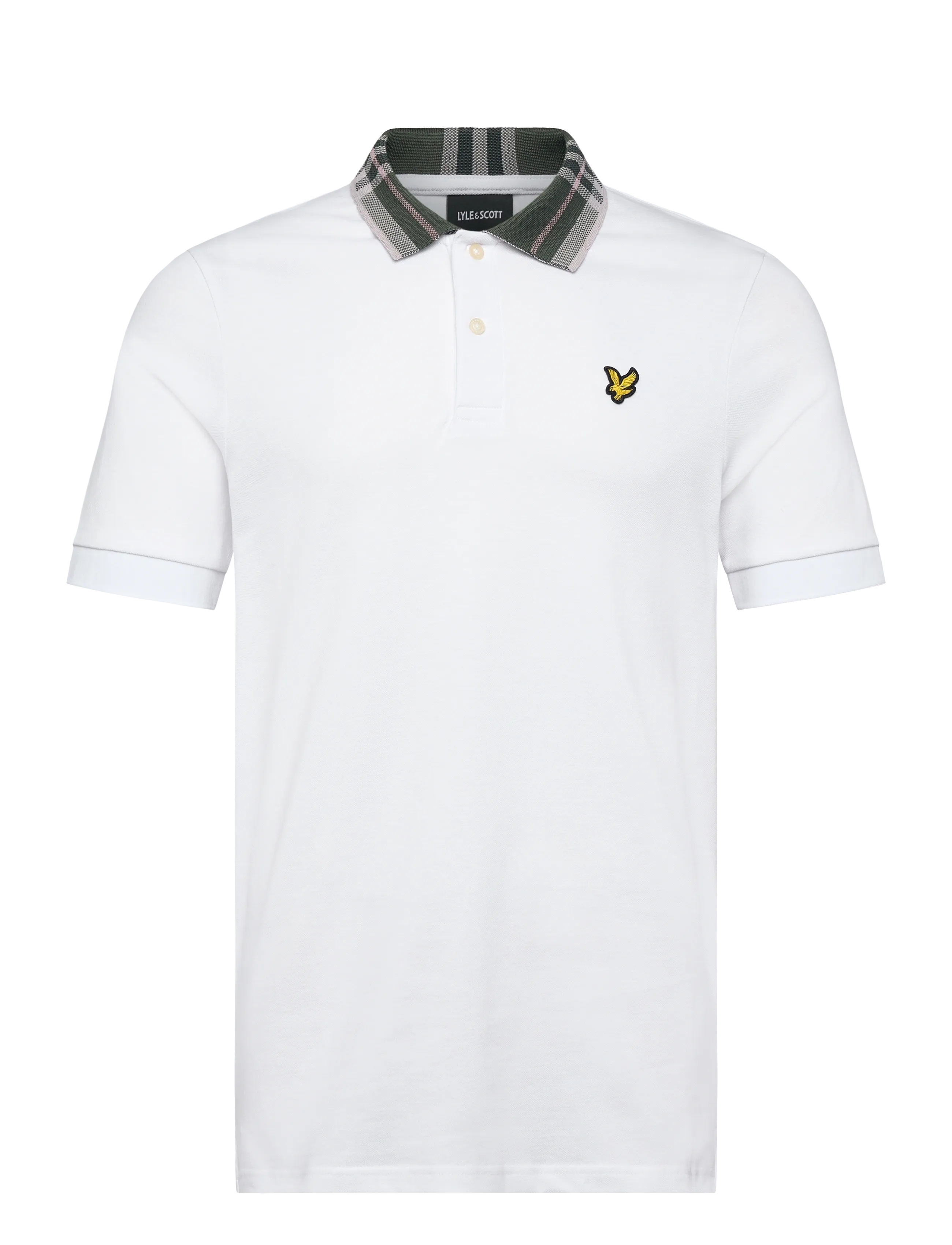 LYLE & SCOTT Tartan Collar Polo Shirt Weiß - L - Herren