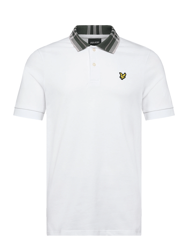Lyle & Scott - Tartan Collar Polo Shirt - kurzärmelig - 626 white - 1