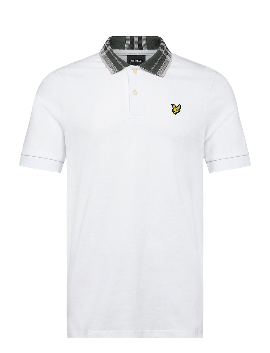 Lyle & Scott - Tartan Collar Polo Shirt - kurzärmelig - 626 white - 1