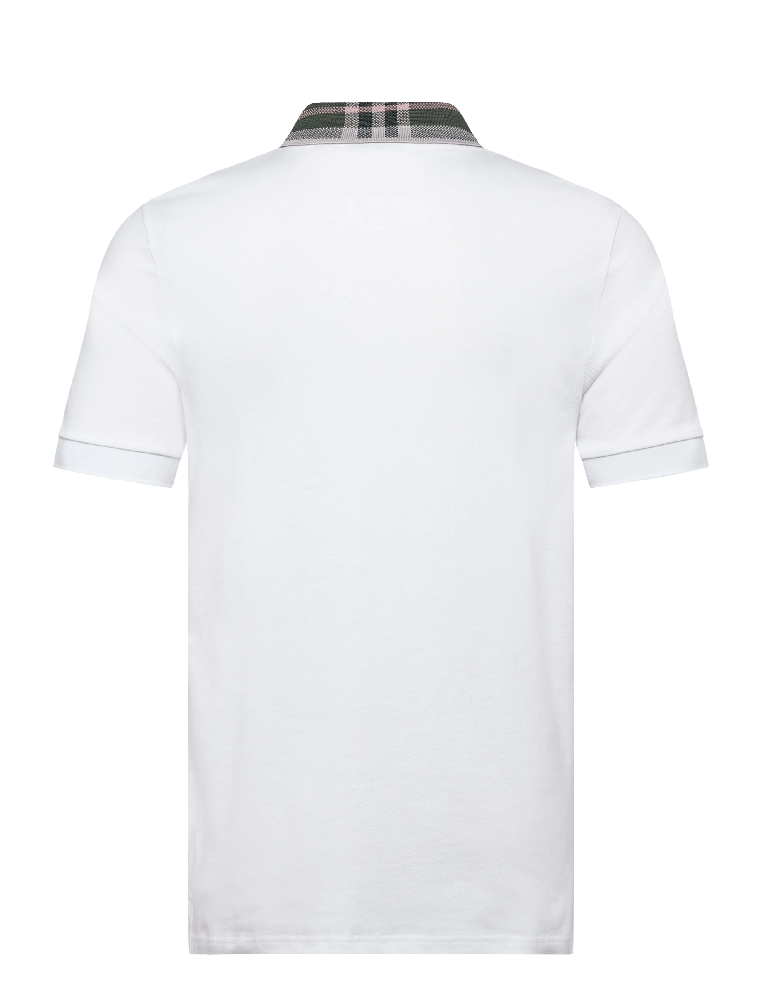 Lyle & Scott - Tartan Collar Polo Shirt - kortærmede poloer - 626 white - 2