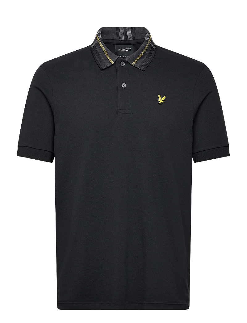Lyle & Scott - Tartan Collar Polo Shirt - kurzärmelig - z865 jet black - 1