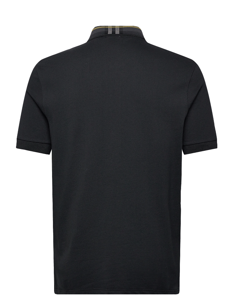 Lyle & Scott - Tartan Collar Polo Shirt - kurzärmelig - z865 jet black - 2