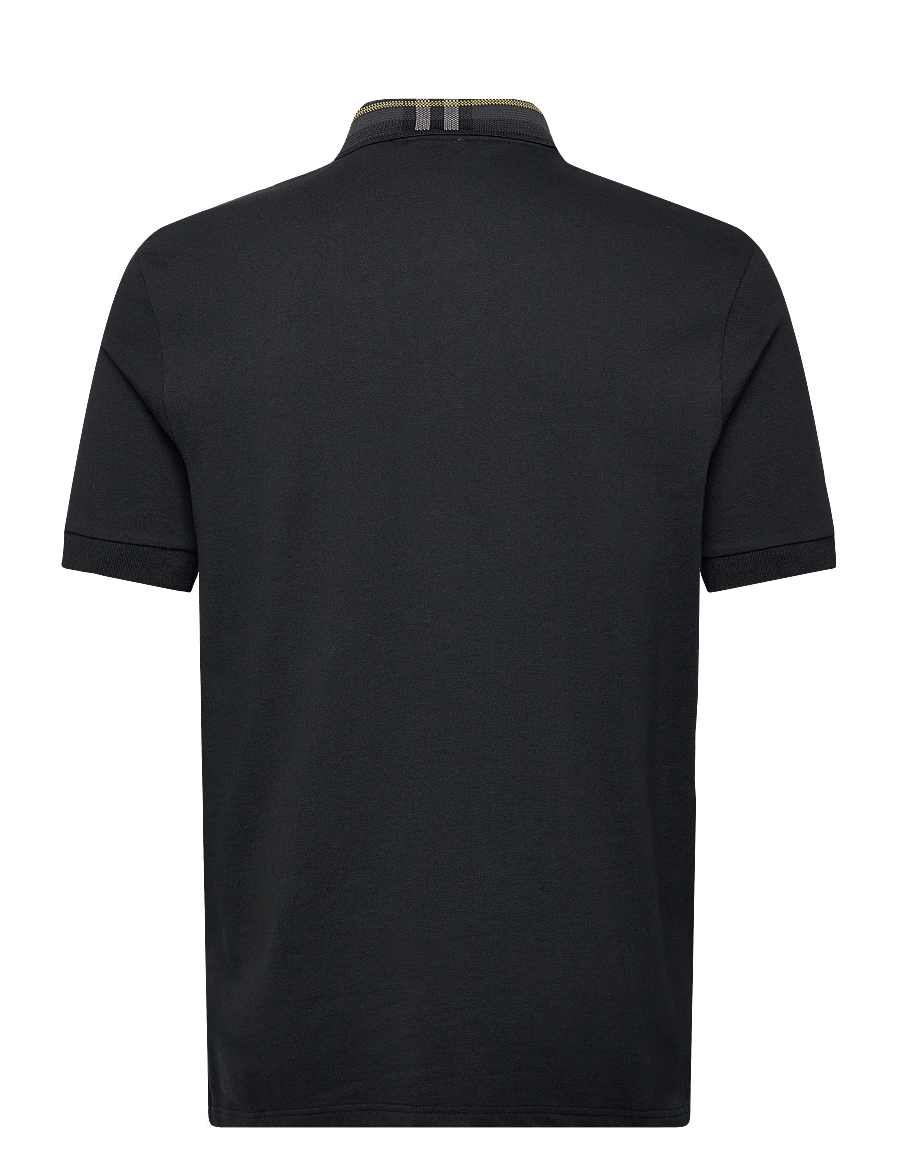 Lyle & Scott - Tartan Collar Polo Shirt - kurzärmelig - z865 jet black - 2