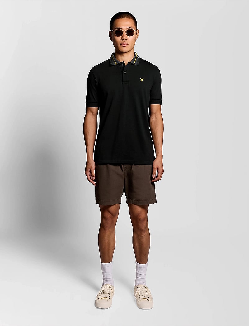 Lyle & Scott - Tartan Collar Polo Shirt - kurzärmelig - z865 jet black - 4