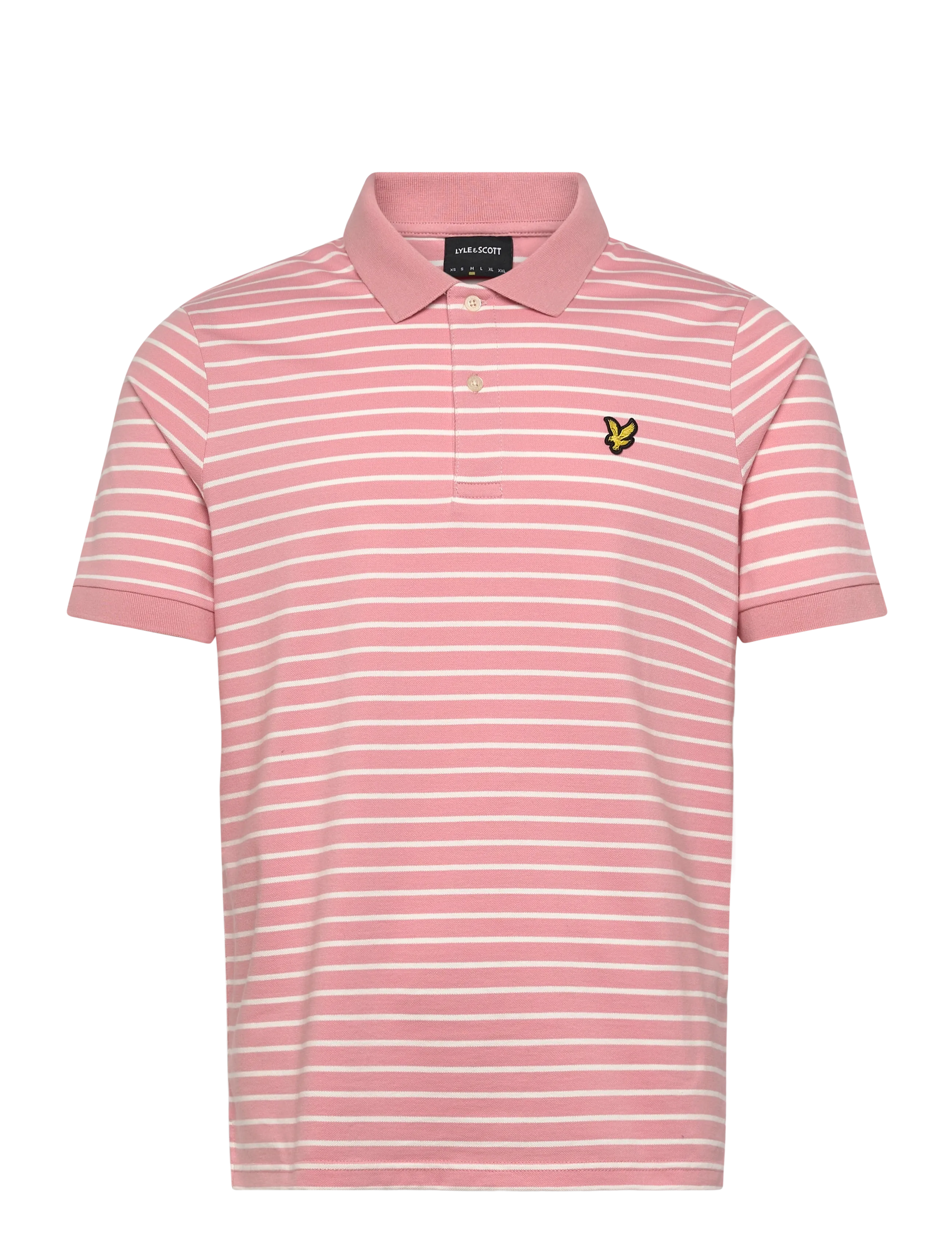 Lyle & Scott Pique Breton Polo Shirt - Lyle & Scott - Y152 PINK GRAPEFRUIT/ WHITE / multi