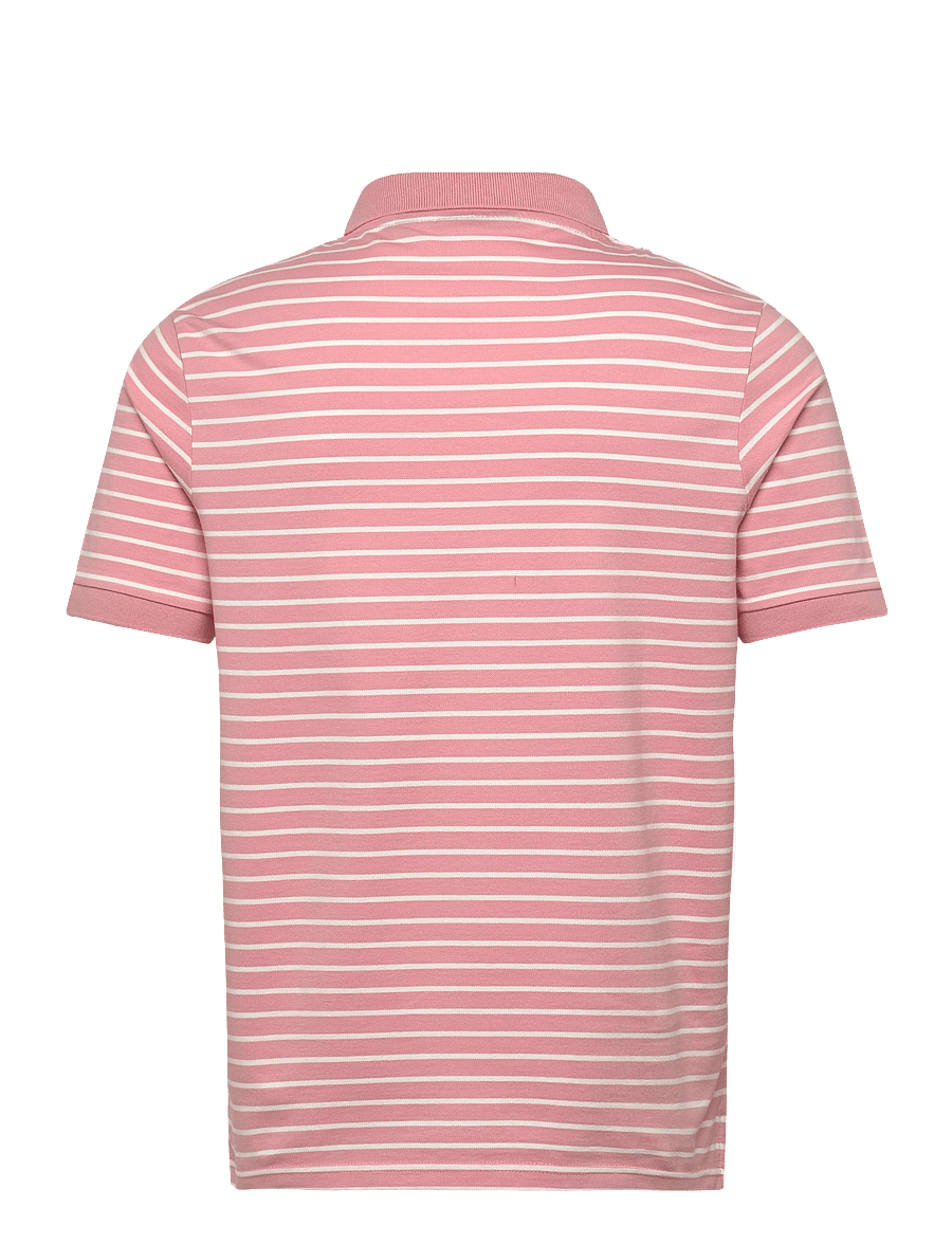 Lyle & Scott - Pique Breton Polo Shirt - kurzärmelig - y152 pink grapefruit/ white - 2