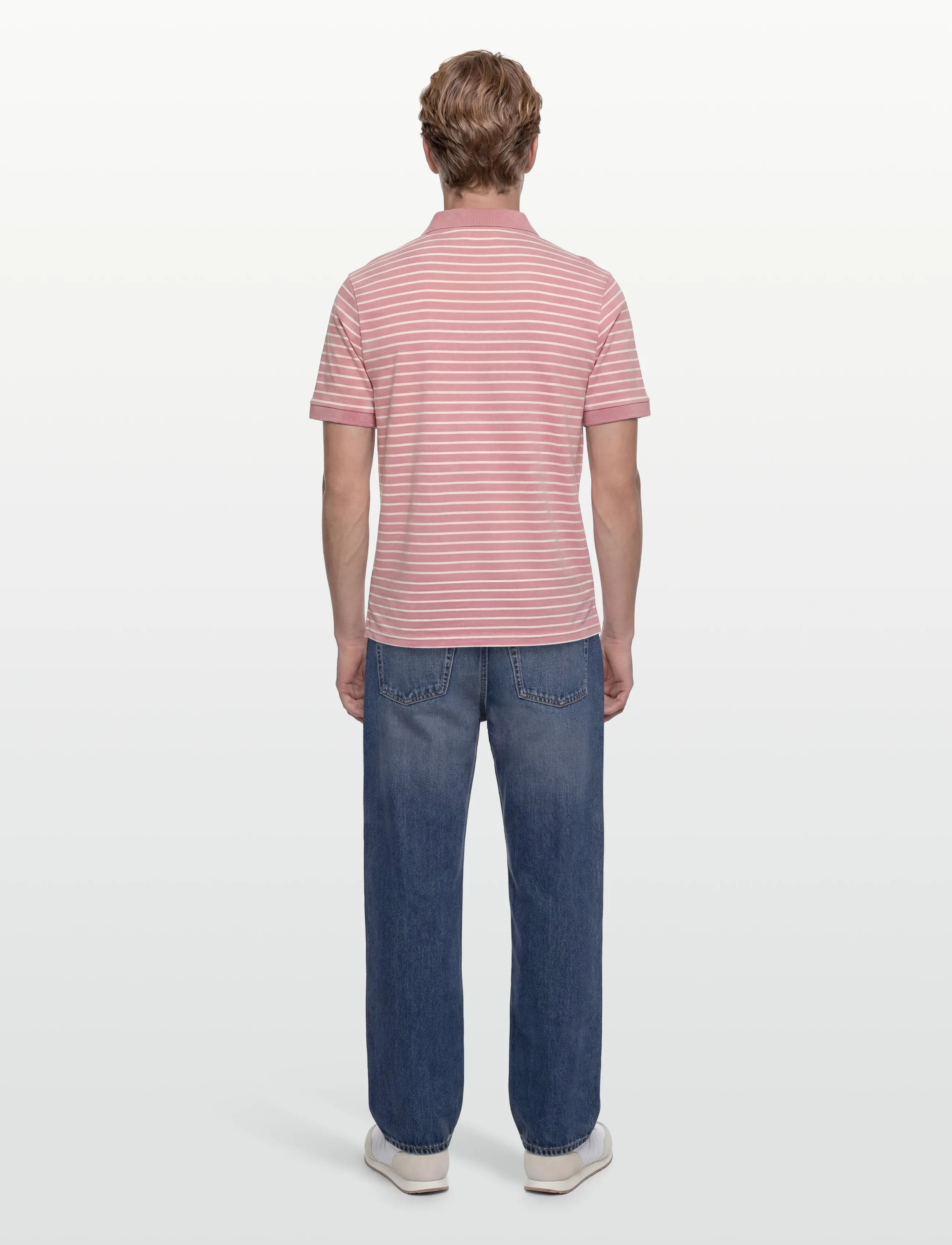 Lyle & Scott - Pique Breton Polo Shirt - kortærmede poloer - y152 pink grapefruit/ white - 4