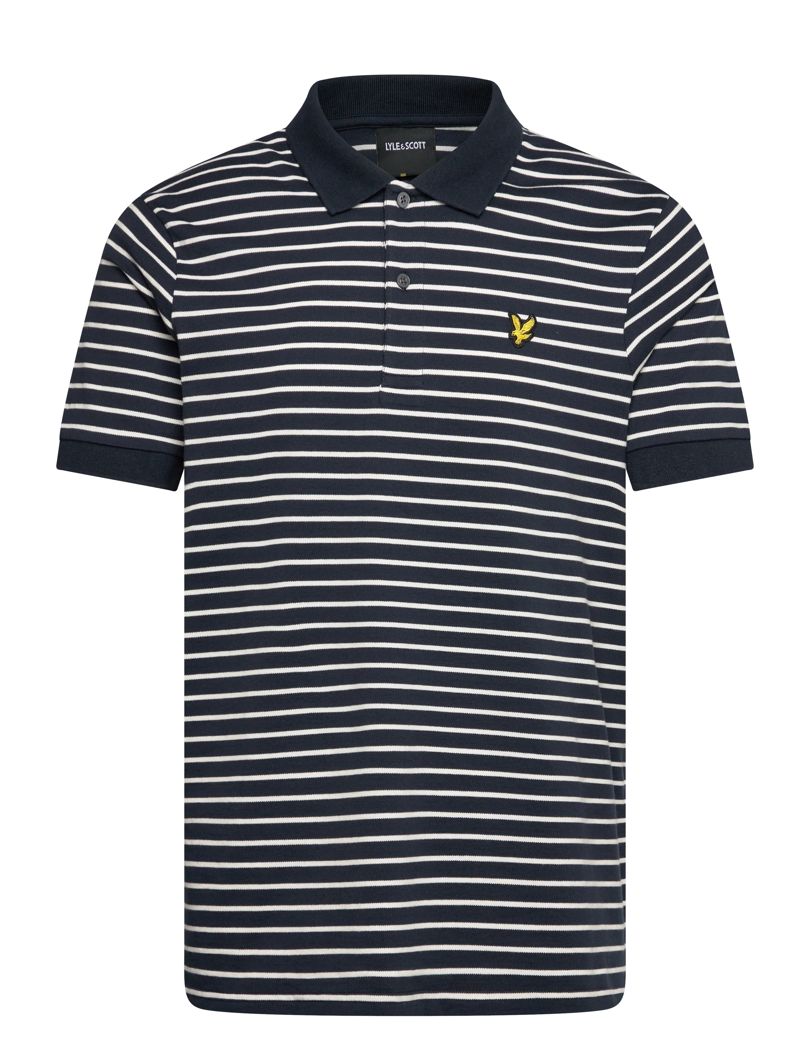 Lyle & Scott - Pique Breton Polo Shirt - kortærmede poloer - w403 dark navy/ white - 1