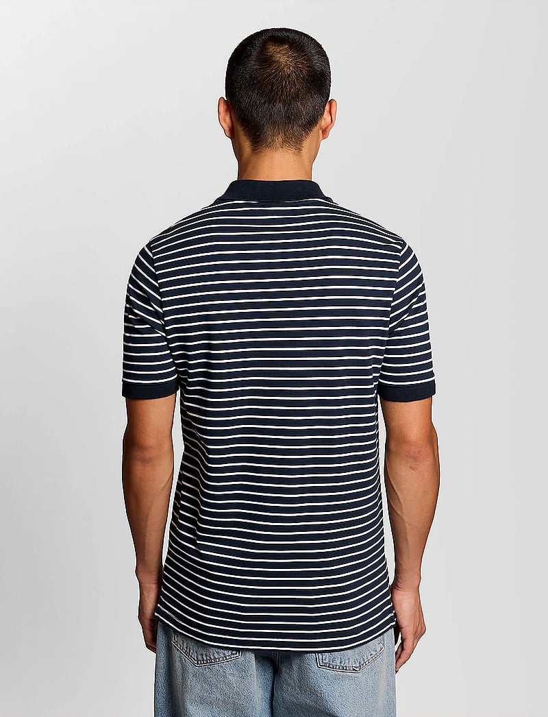 Lyle & Scott - Pique Breton Polo Shirt - kurzärmelig - w403 dark navy/ white - 3