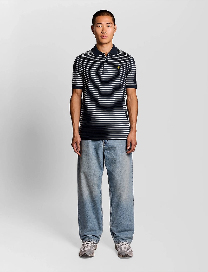 Lyle & Scott - Pique Breton Polo Shirt - kurzärmelig - w403 dark navy/ white - 4