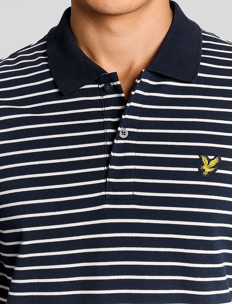 Lyle & Scott - Pique Breton Polo Shirt - kurzärmelig - w403 dark navy/ white - 5
