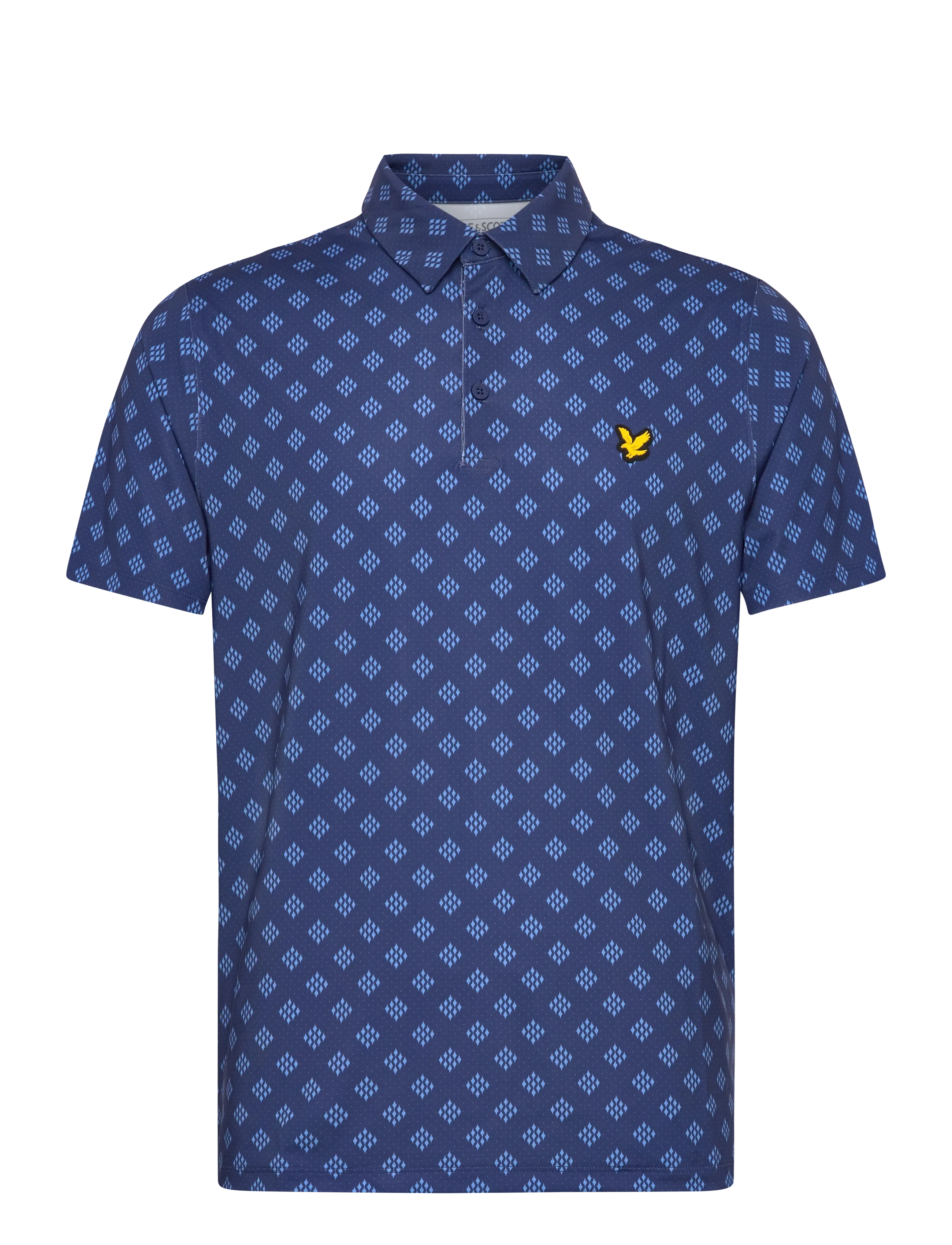 Lyle & Scott Golf Argyle Print Polo - Riided - X856 NAVY PEONY / navy