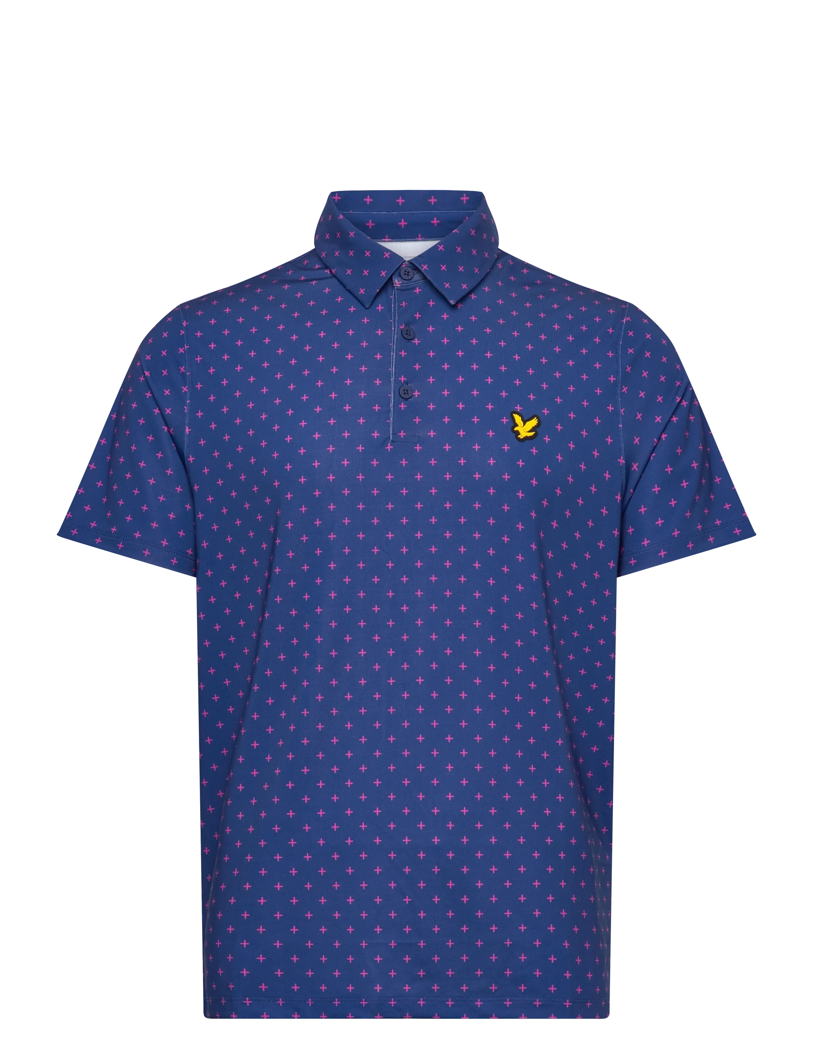 Lyle & Scott Golf Cross Print  Polo - Riided - X856 NAVY PEONY / navy