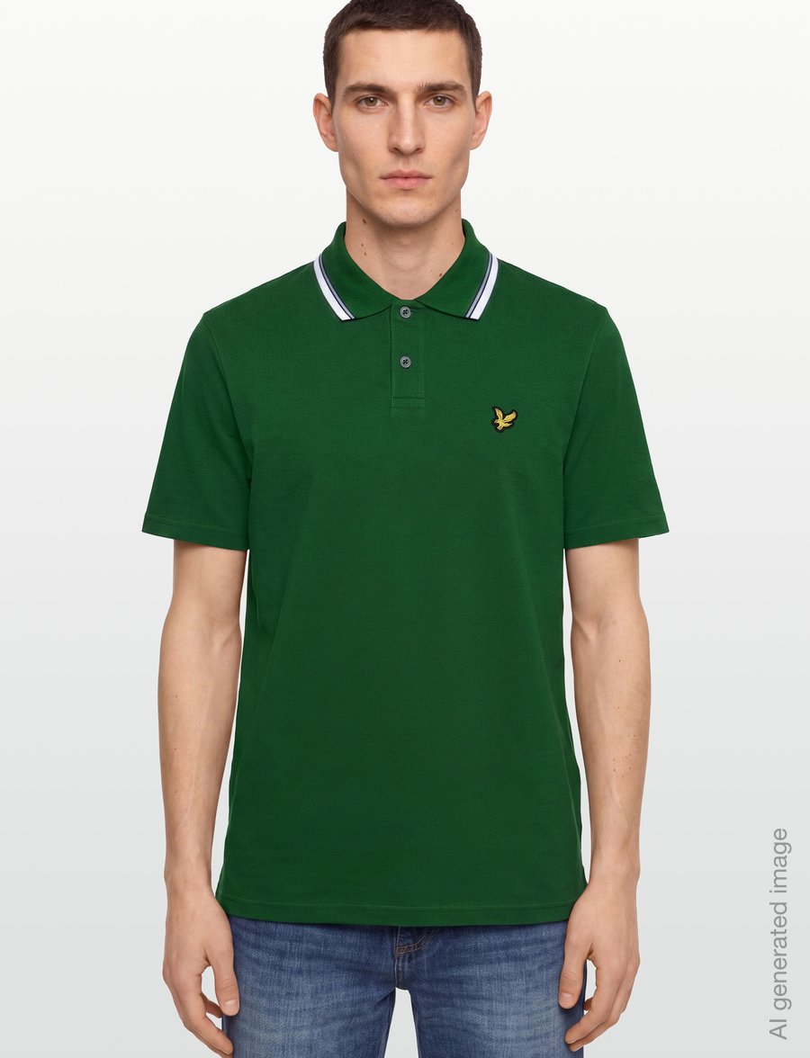 Lyle & Scott - Tipped Track Polo Shirt - kurzärmelig - clover green - 3
