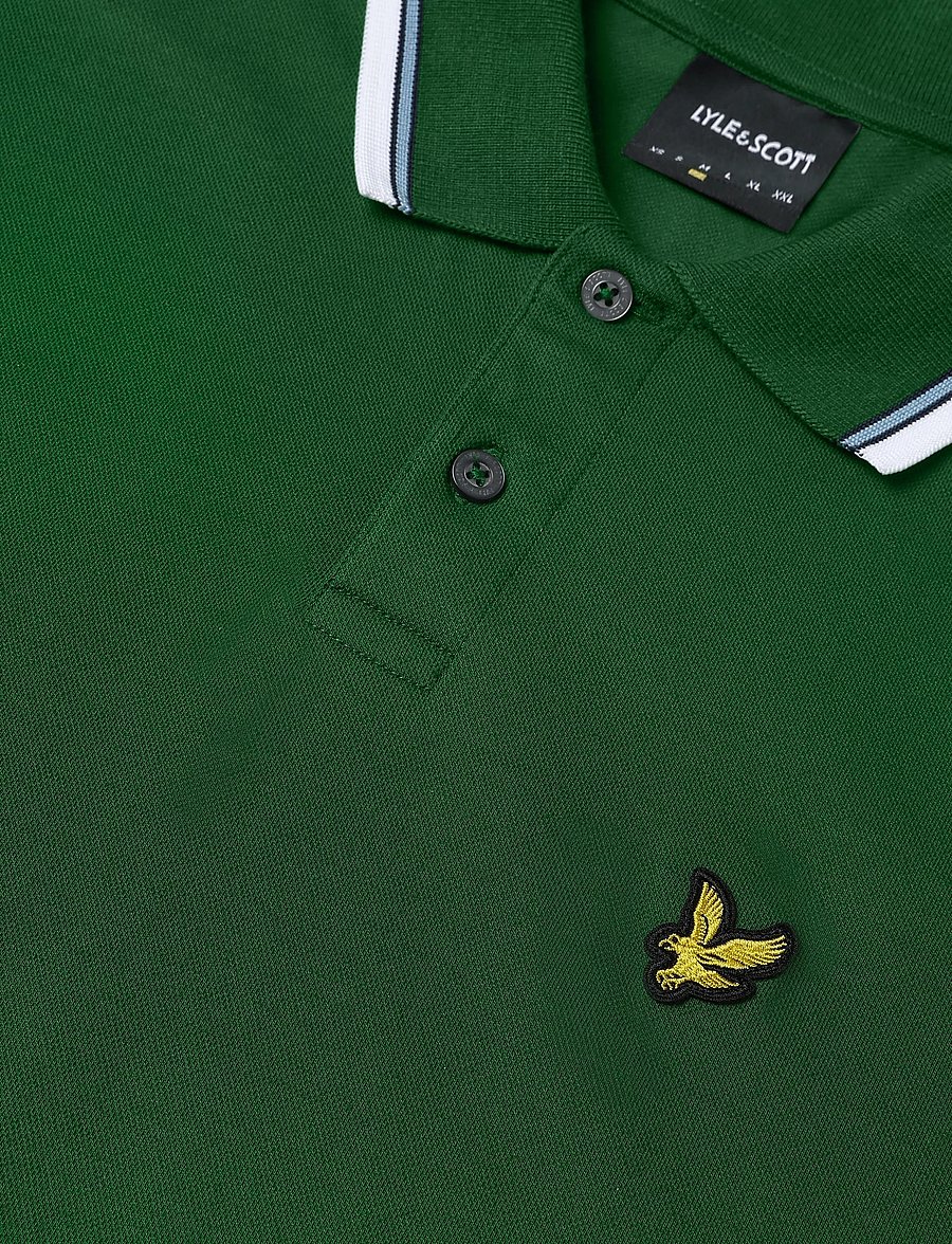 Lyle & Scott - Tipped Track Polo Shirt - kortærmede poloer - clover green - 2