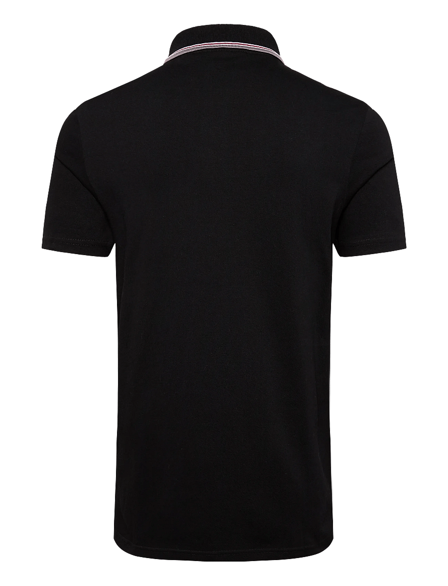 Lyle & Scott - Tipped Track Polo Shirt - kortærmede poloer - jet black - 1