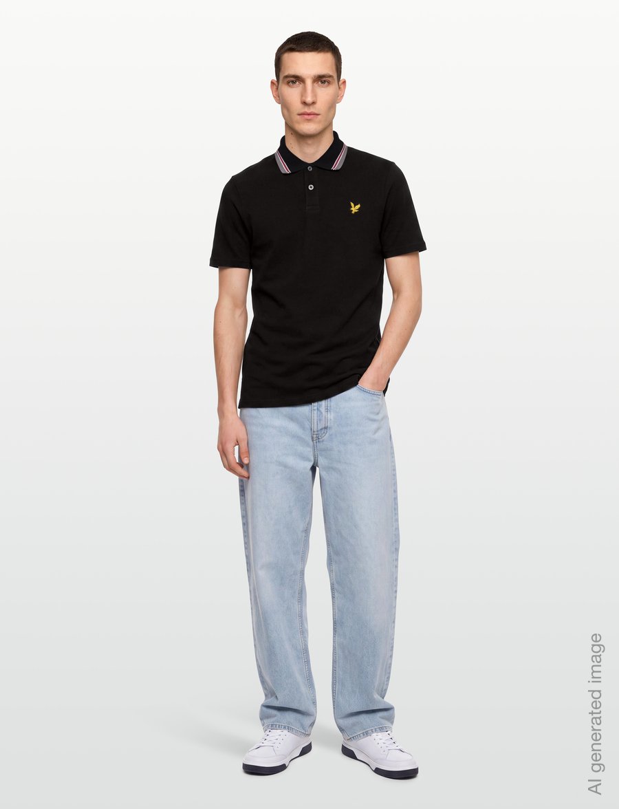 Lyle & Scott - Tipped Track Polo Shirt - kurzärmelig - jet black - 0