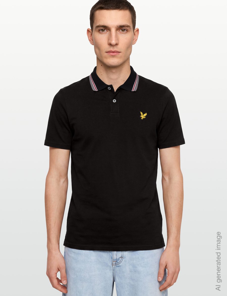 Lyle & Scott - Tipped Track Polo Shirt - kurzärmelig - jet black - 3