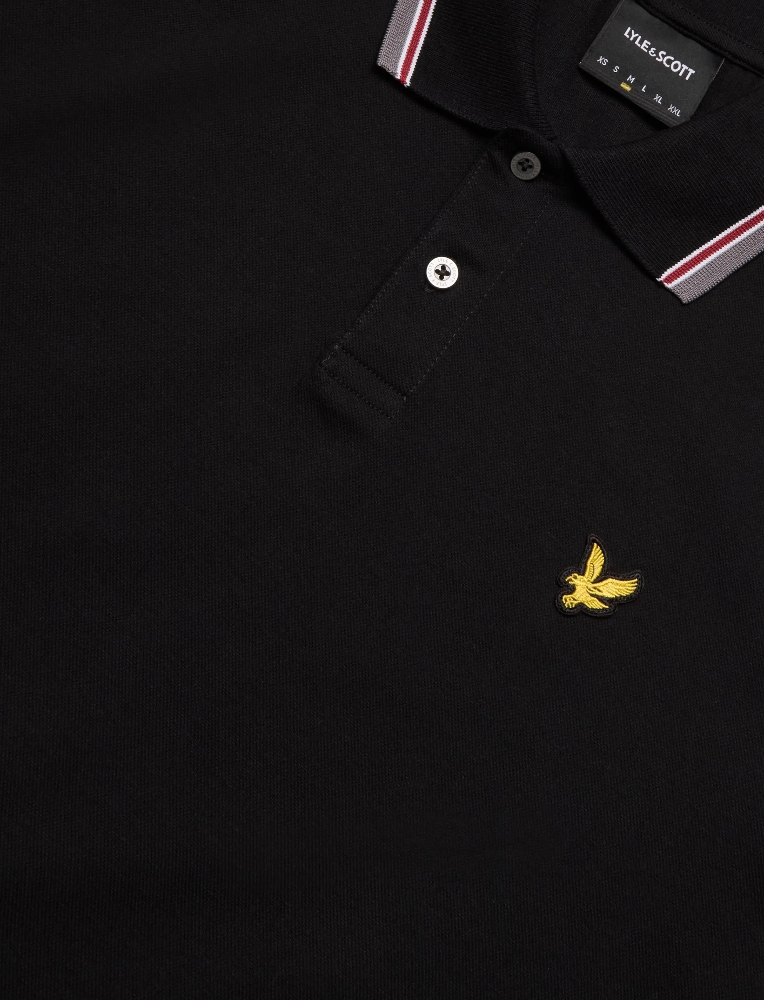 Lyle & Scott - Tipped Track Polo Shirt - kortærmede poloer - jet black - 2