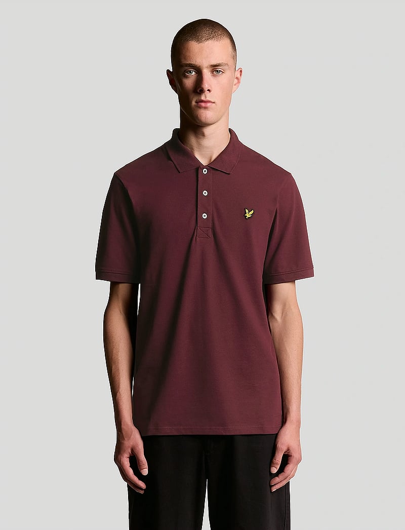 Lyle & Scott - Plain Polo Shirt - kortærmede poloer - burgundy - 0
