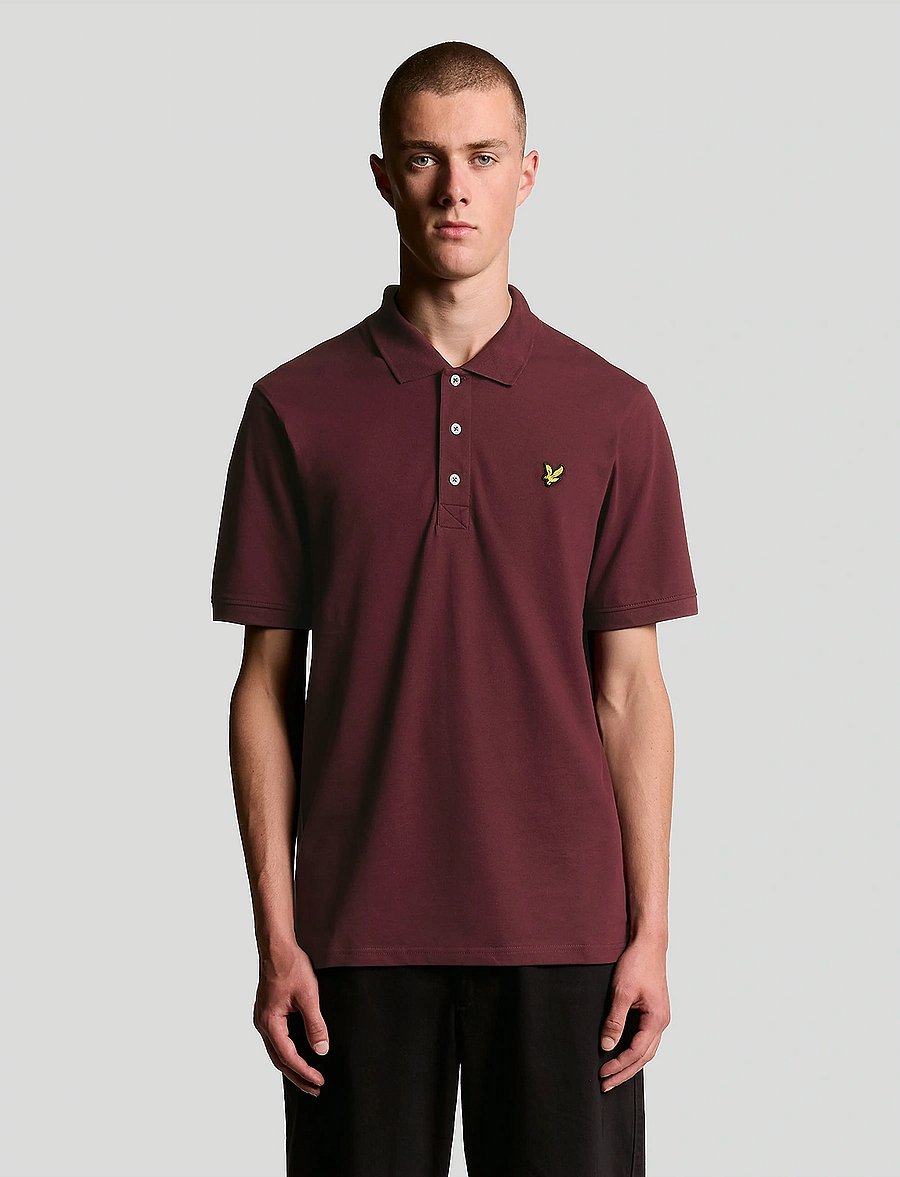 Lyle & Scott - Plain Polo Shirt - kurzärmelig - burgundy - 0
