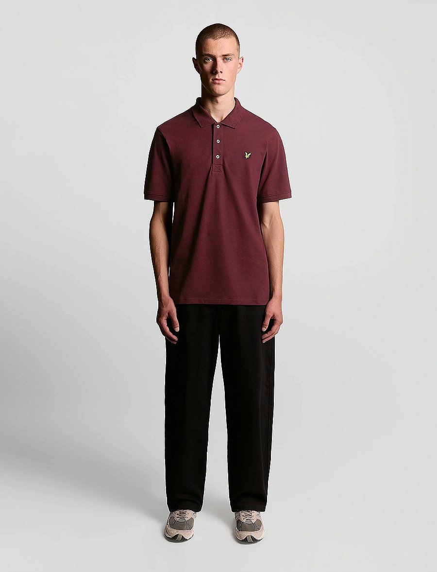 Lyle & Scott - Plain Polo Shirt - kurzärmelig - burgundy - 4